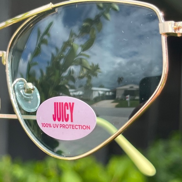 JUICY COUTURE Zillion Sunglasses In Shiny Gold Blue Lenses main image 8
